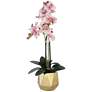 Magritte Pink Orchid 24 1/2" High Faux Flowers in Ceramic Pot