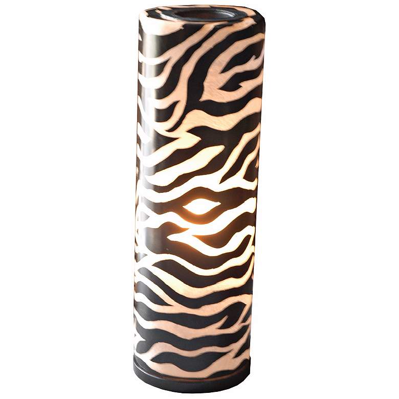 Image 1 Maha Fiberglass Animal Print Round 25" High Table Lamp