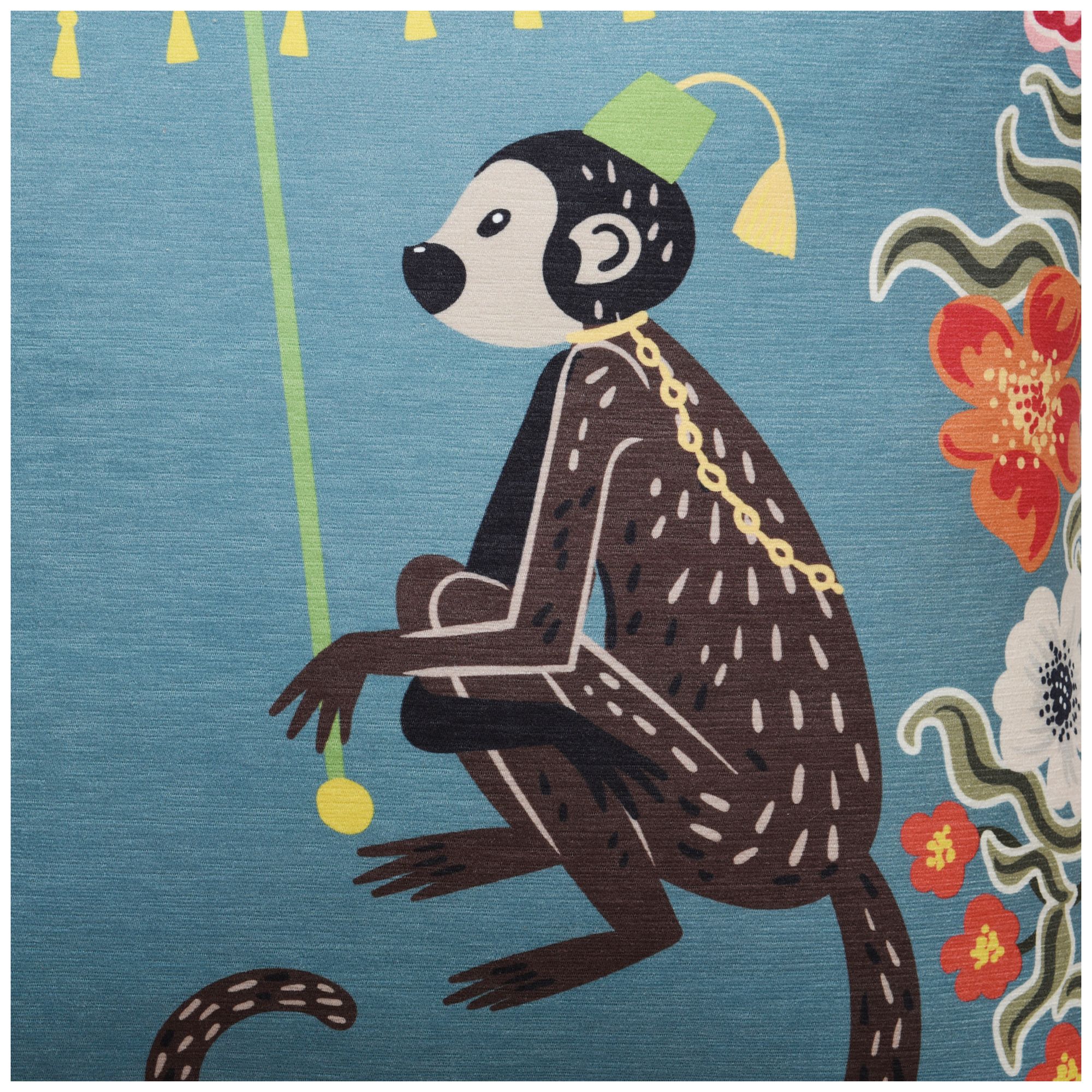 Image 5 Maharaja Monkey 24 x 24 Blue Gray Pillow more views