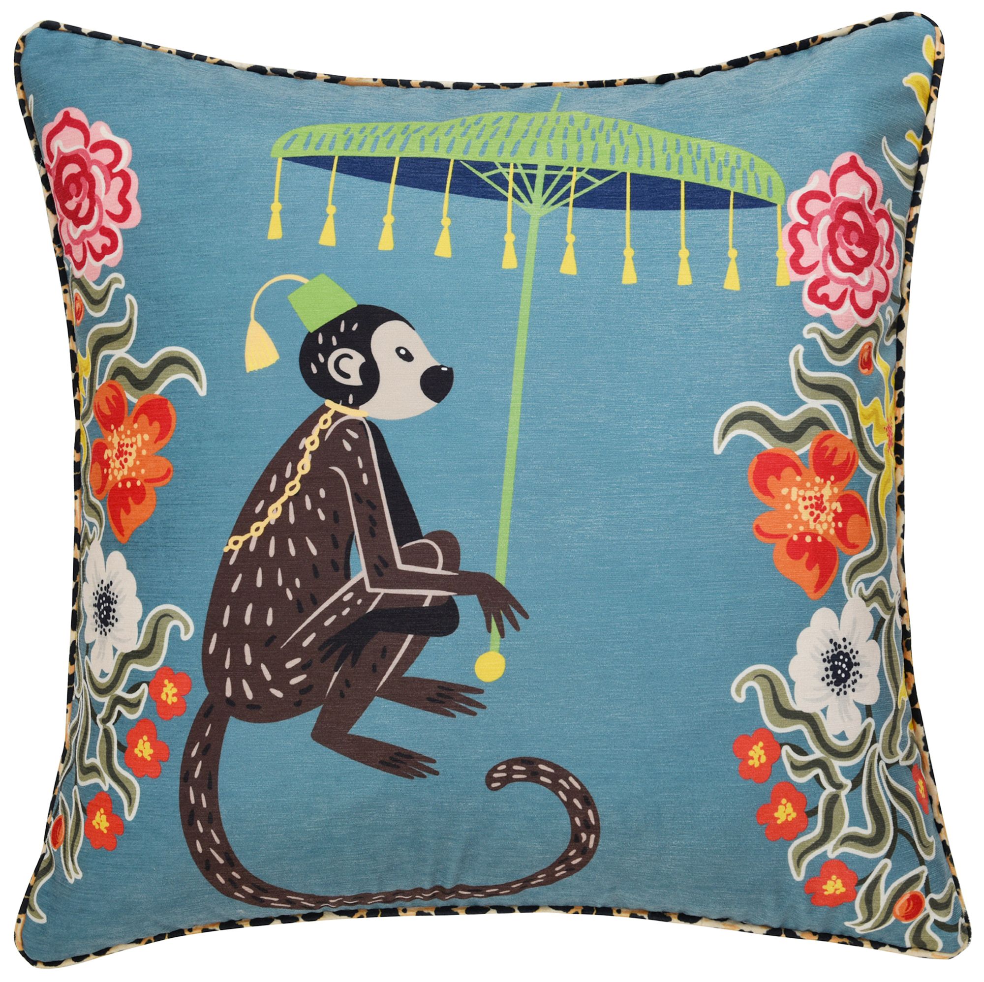 Image 2 Maharaja Monkey 24 x 24 Blue Gray Pillow