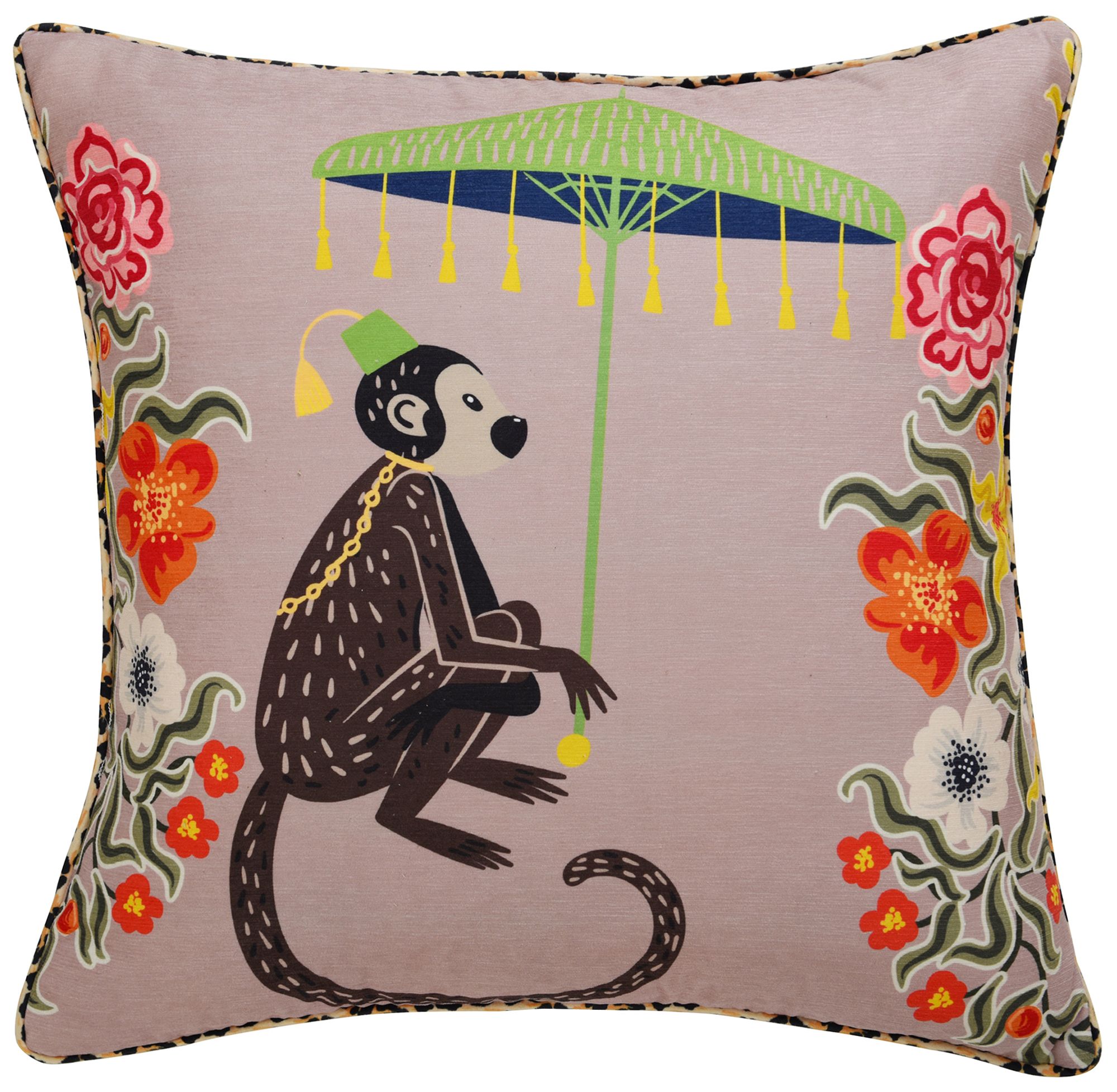 Image 2 Maharaja Monkey 24 x 24 Blush Pillow