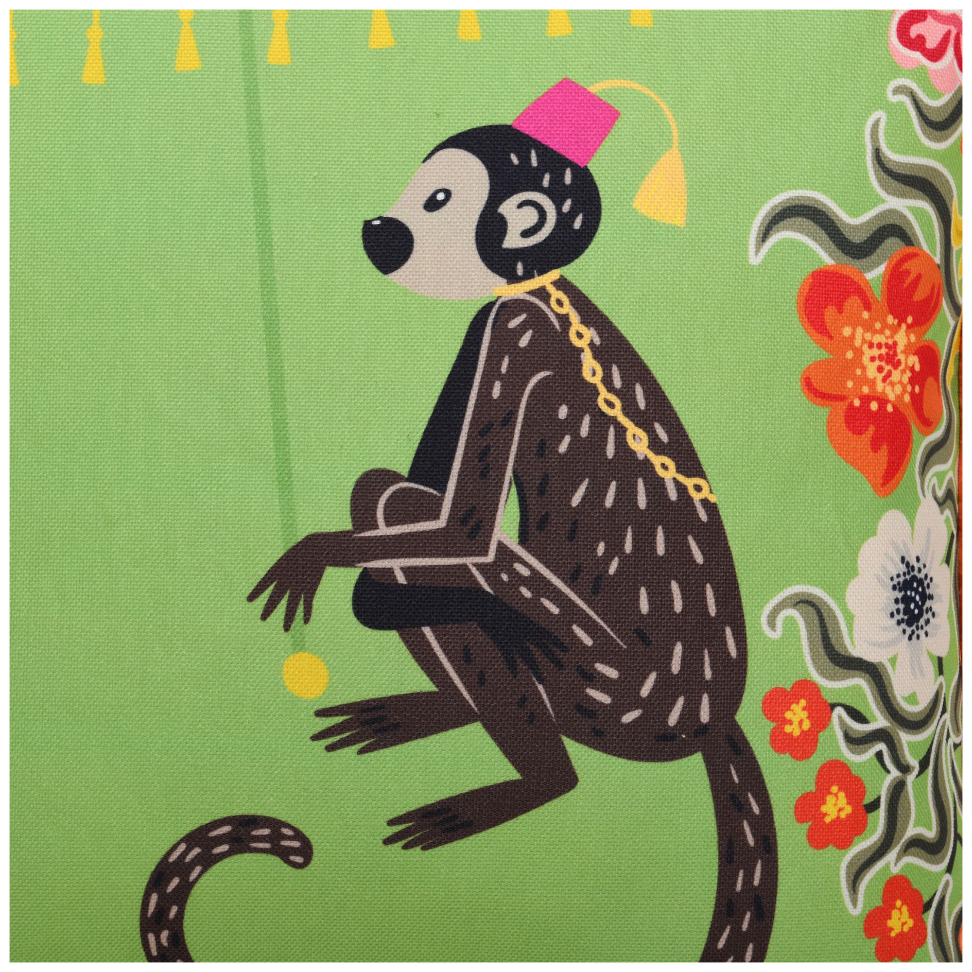 Image 5 Maharaja Monkey 24 x 24 Green Pillow more views