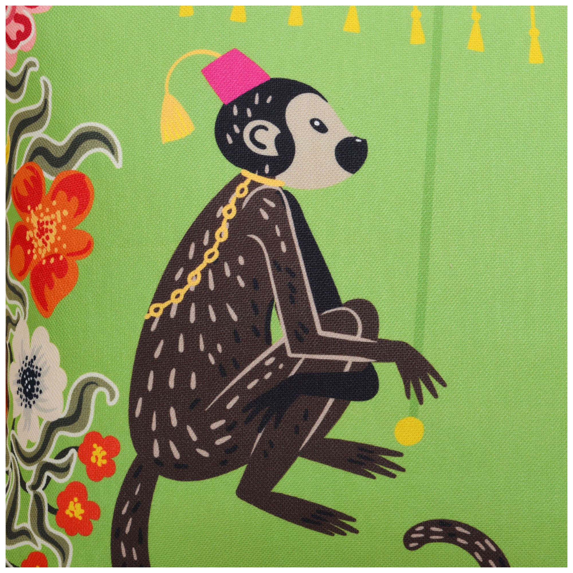 Image 5 Maharaja Monkey 24 x 24 Green Pillow more views