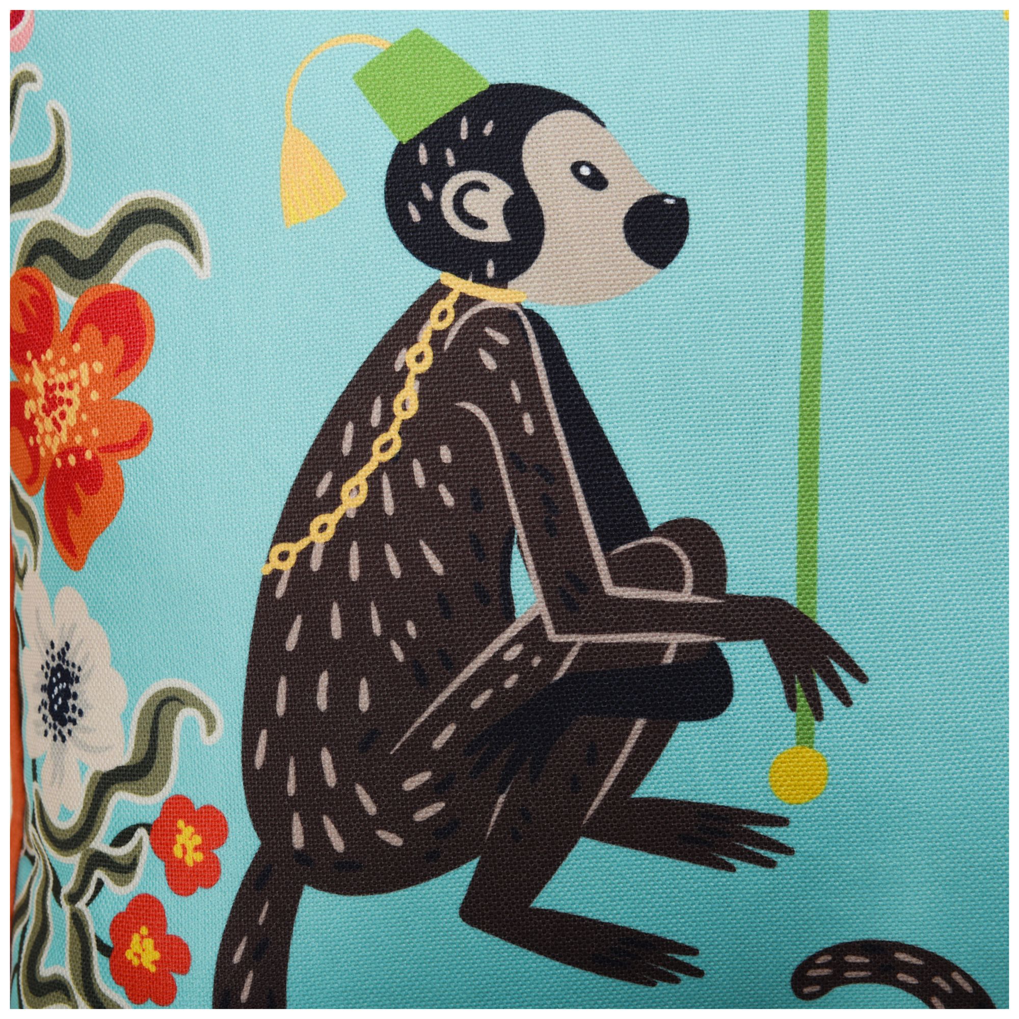 Image 5 Maharaja Monkey 24 x 24 Turquoise Pillow more views