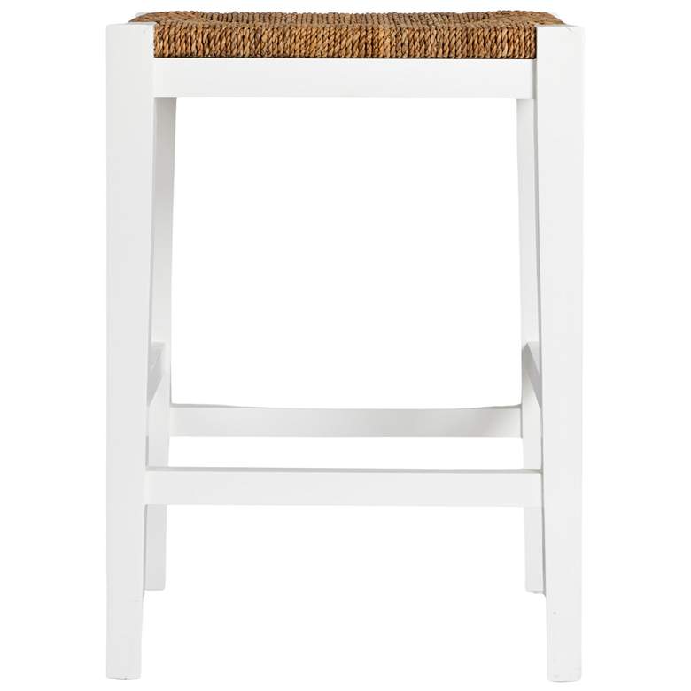 Image 5 Mahogany Wood and Natural Woven Seagrass Rope Bar Stool more views