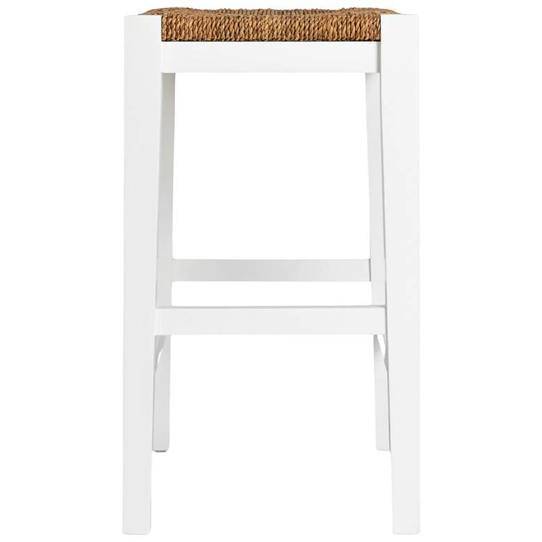 Image 6 Mahogany Wood and Natural Woven Seagrass Rope Bar Stool more views