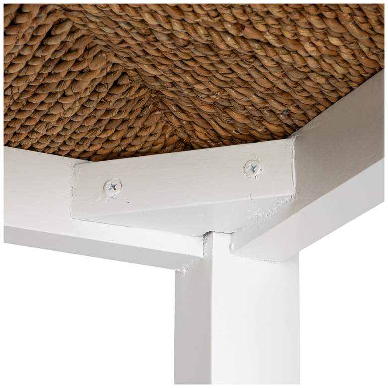 Image 7 Mahogany Wood and Natural Woven Seagrass Rope Bar Stool more views