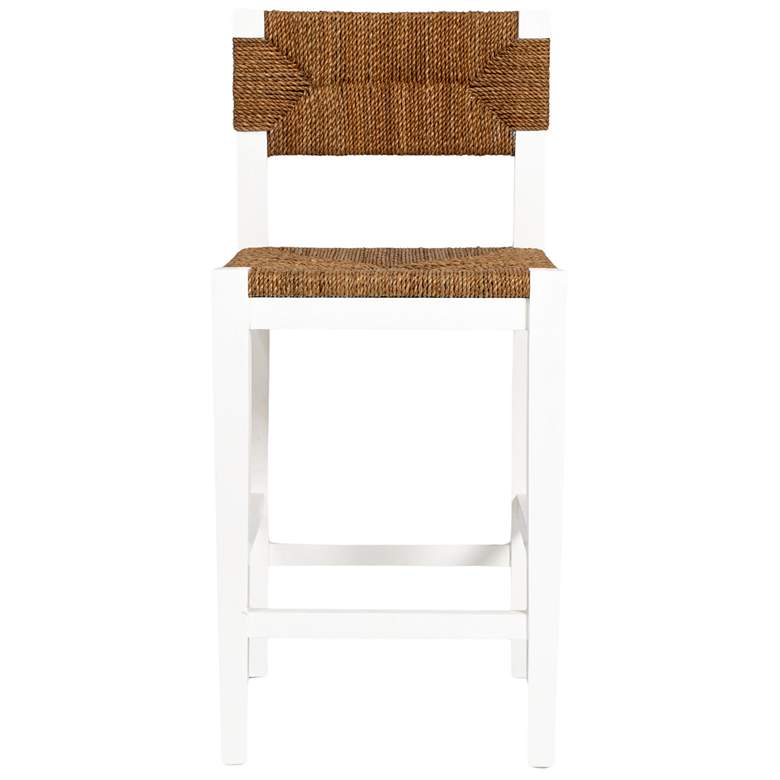 Image 4 Mahogany Wood & Natural Woven Seagrass Rope Counter Height Stool more views