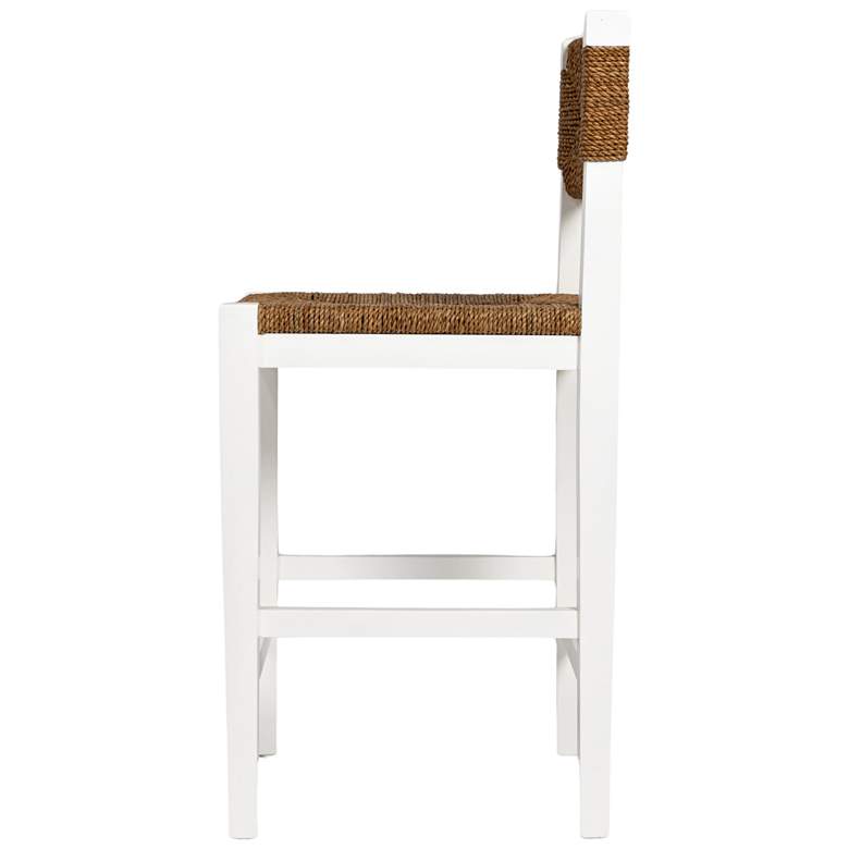 Image 5 Mahogany Wood & Natural Woven Seagrass Rope Counter Height Stool more views