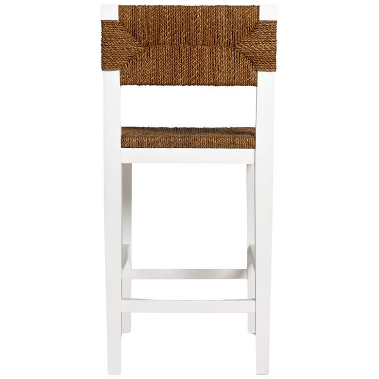 Image 6 Mahogany Wood & Natural Woven Seagrass Rope Counter Height Stool more views