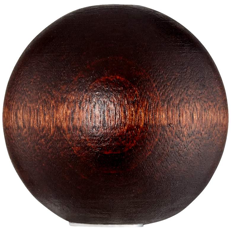 Image 1 Mahogany Wood Ball Lamp Shade Finial