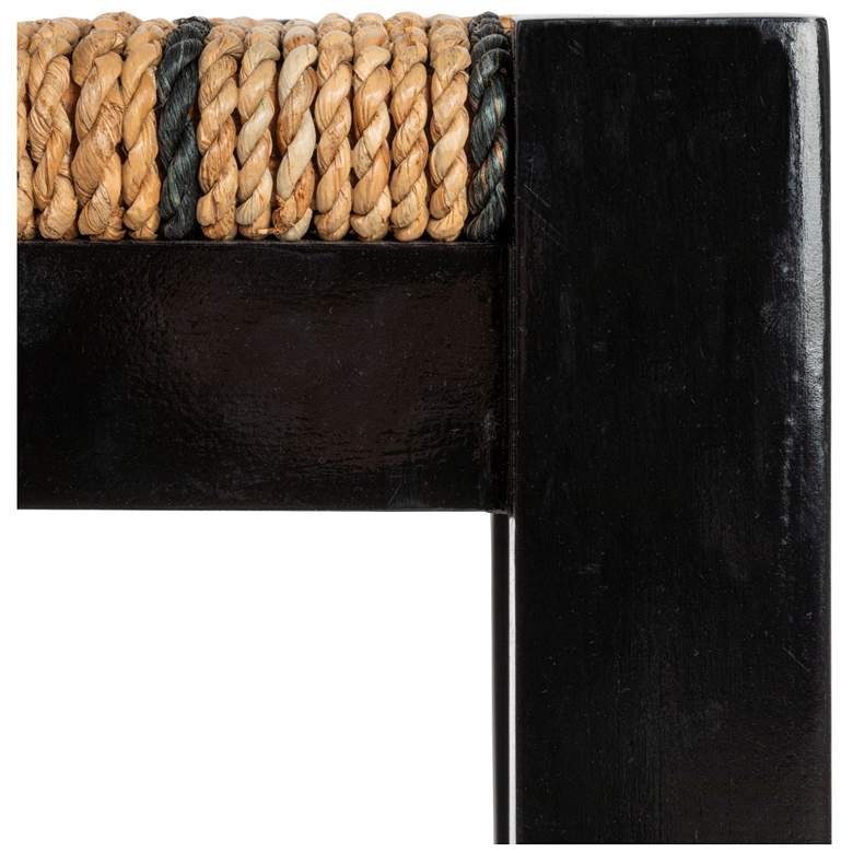 Image 4 Mahogany Wood & Natural Woven Seagrass Rope Bar Stool more views