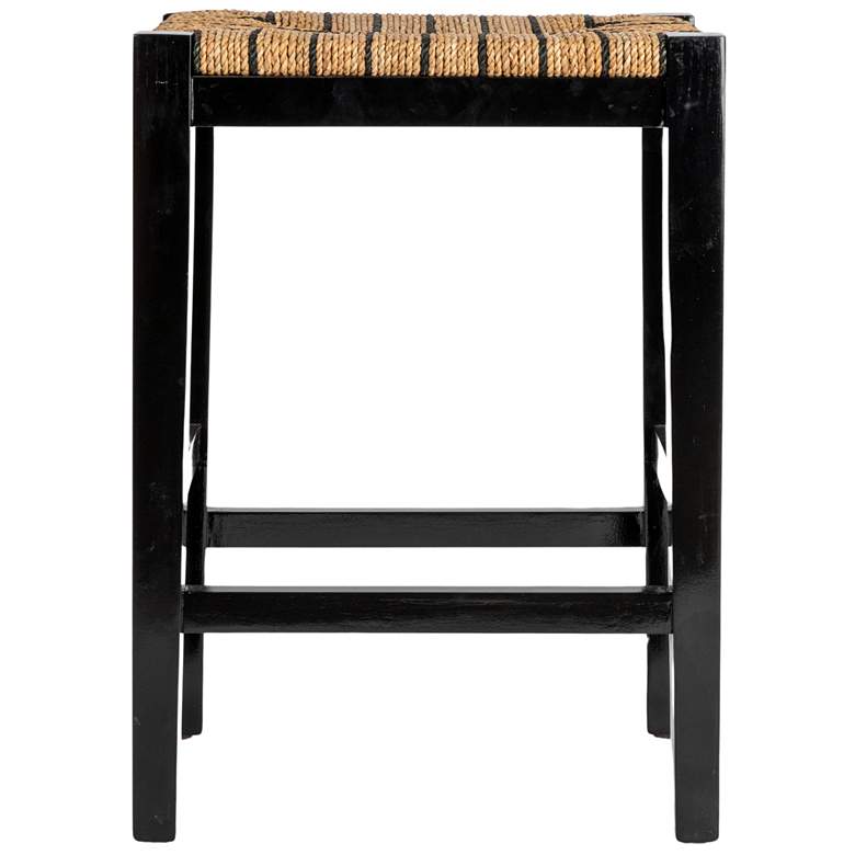 Image 7 Mahogany Wood & Natural Woven Seagrass Rope Bar Stool more views