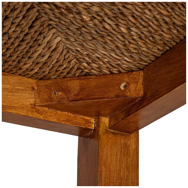 Image 4 Mahogany Wood & Natural Woven Seagrass Rope Bar Stool more views