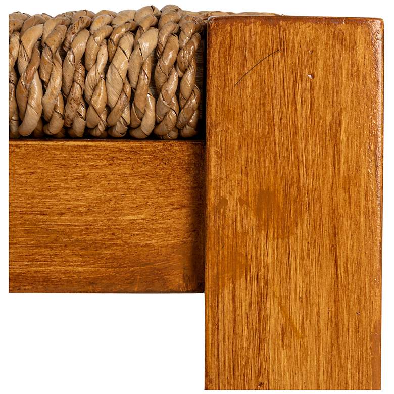 Image 5 Mahogany Wood & Natural Woven Seagrass Rope Bar Stool more views
