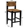 4_Mahogany Wood & Natural Woven Seagrass Rope Counter Height Stool with Back more views