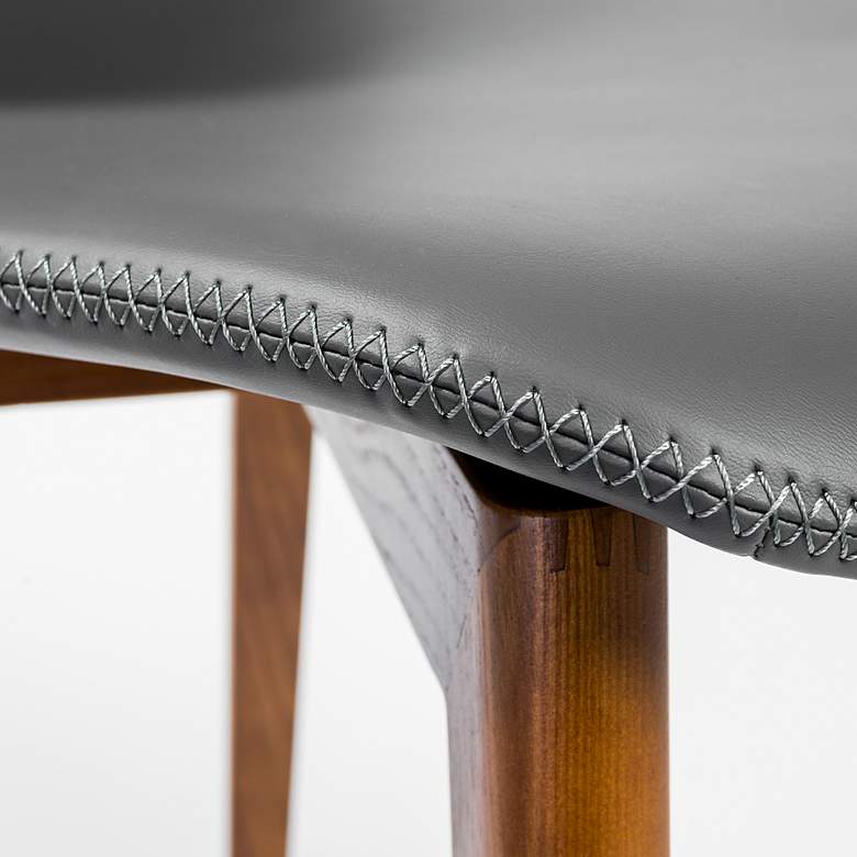 Image 2 Mai Gray Leatherette Side Chairs Set of 2 more views