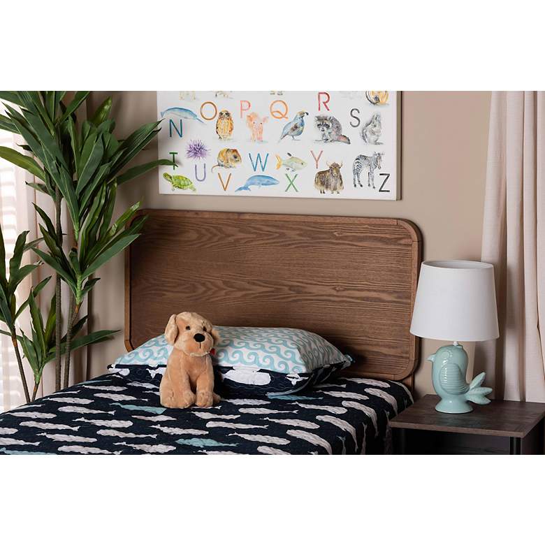 Image 5 Mailene Walnut Brown Rubberwood Twin Headboard more views