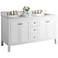 Maili 60" Wide Gold Hardware White Marble Double Sink Vanity