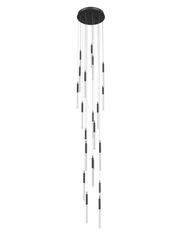 Image 2 Main St. 21-Light 22"W LED Chandelier in Black/Boa Cyrstals more views