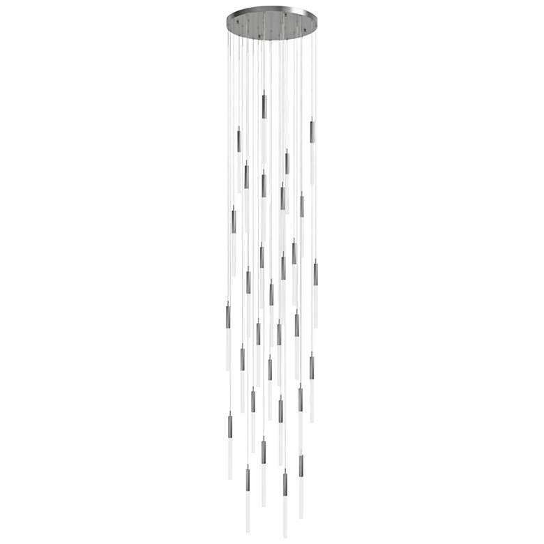 Image 1 Main St. 30" Wide Polish Nickel LED Multi-Light Pendant