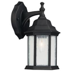 Main Street 12" High Black Metal Outdoor Lantern Wall Light