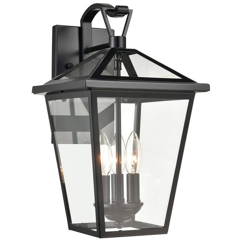 Image 1 Main Street 16 inch High 3-Light Outdoor Sconce - Black