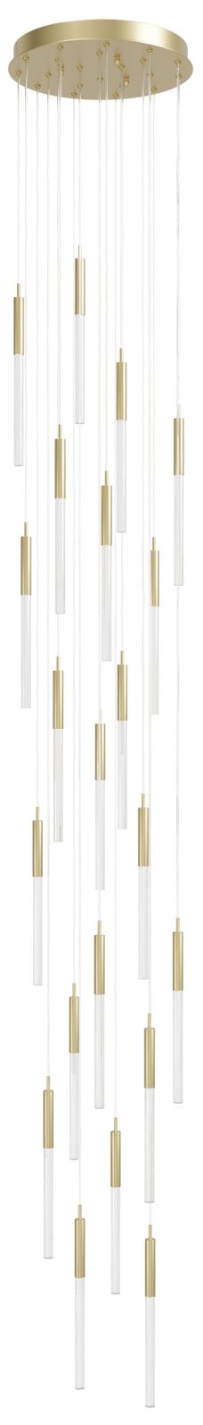 Main Street 21-Light 22"W Chandelier Brushed Brass/Snow Crystals