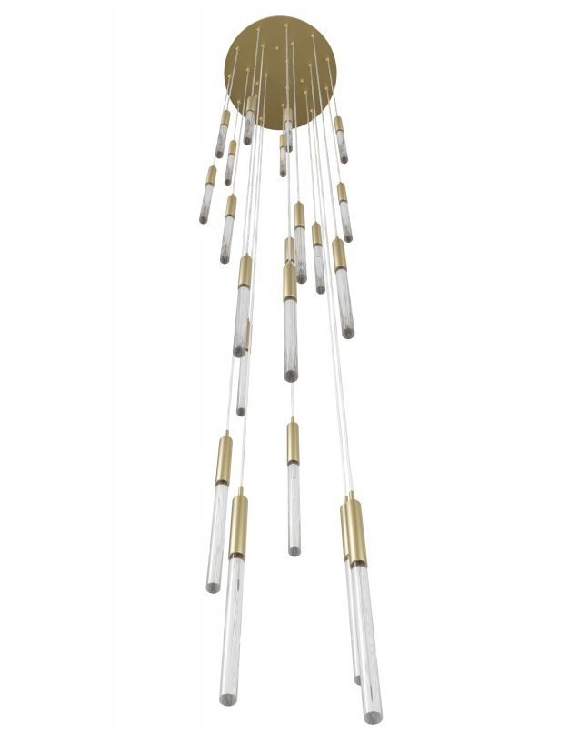 Image 2 Main Street 21-Light 22"W Chandelier Brushed Brass/Snow Crystals more views