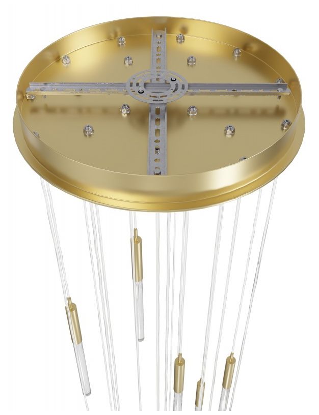 Image 3 Main Street 21-Light 22"W Chandelier Brushed Brass/Snow Crystals more views