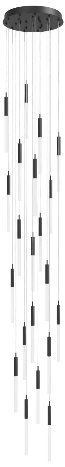 Main Street 21-Light 22"W Chandelier in Black/Frost