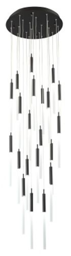 Image 2 Main Street 21-Light 22"W Chandelier in Black/Frost more views