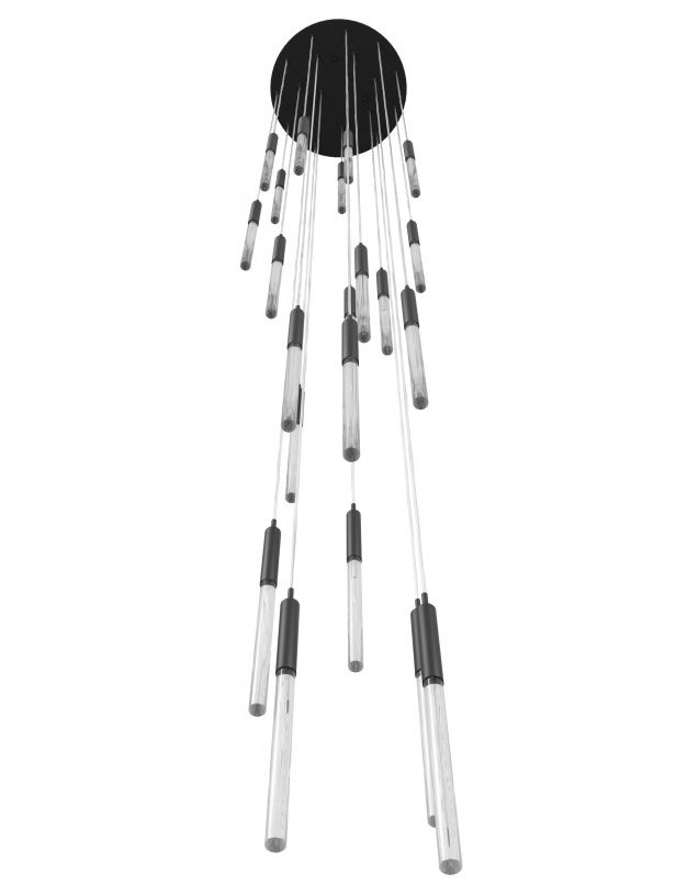 Image 2 Main Street 21-Light 22"W Chandelier in Black/Snow Crystals more views