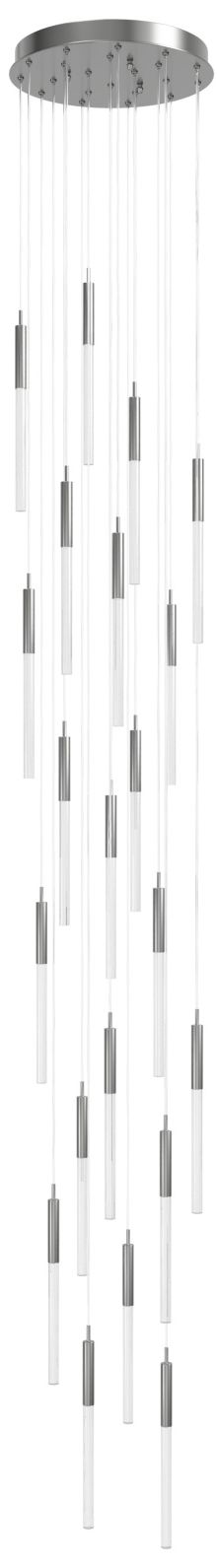 Main Street 21-Light 22"W Chandelier in Polished Nickel/Snow