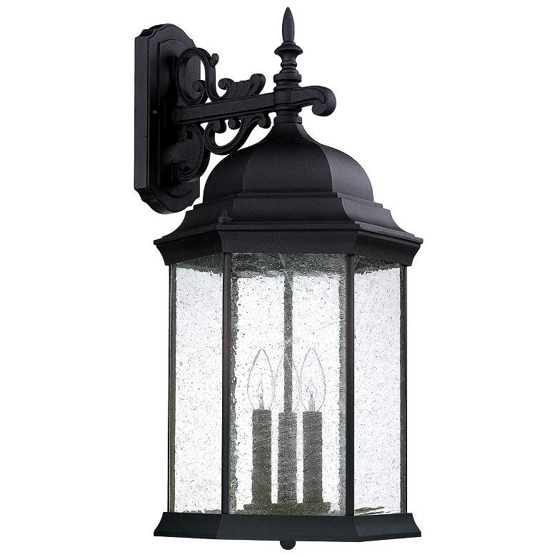 Image 1 Main Street 25 1/2"H Black 3-Light Outdoor Wall Light