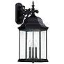 Main Street 25 1/2"H Black 3-Light Outdoor Wall Light