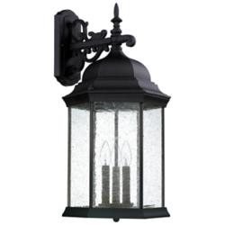 Main Street 25 1/2"H Black 3-Light Outdoor Wall Light