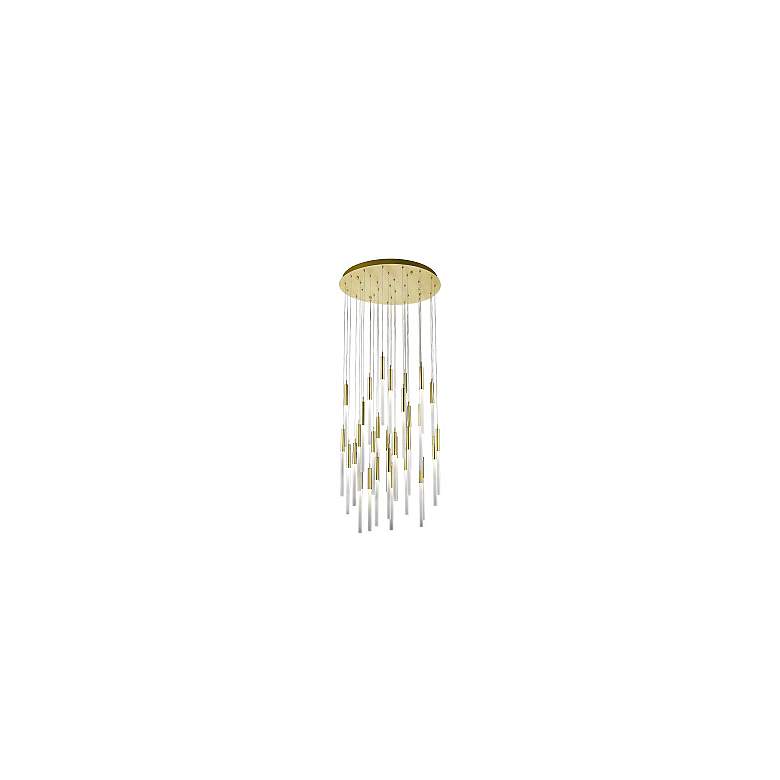 Image 2 Main Street 30" Wide Brushed Brass Multi-Light LED Pendant more views