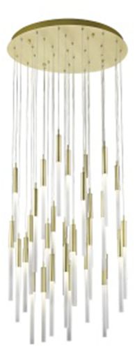 Image 2 Main Street 31-Light 30"W Chandelier in Brushed Brass/Frost Glass more views