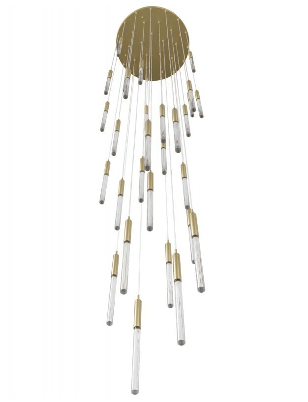 Image 2 Main Street 31-Light 30"W Pendant in Brushed Brass/Snow more views