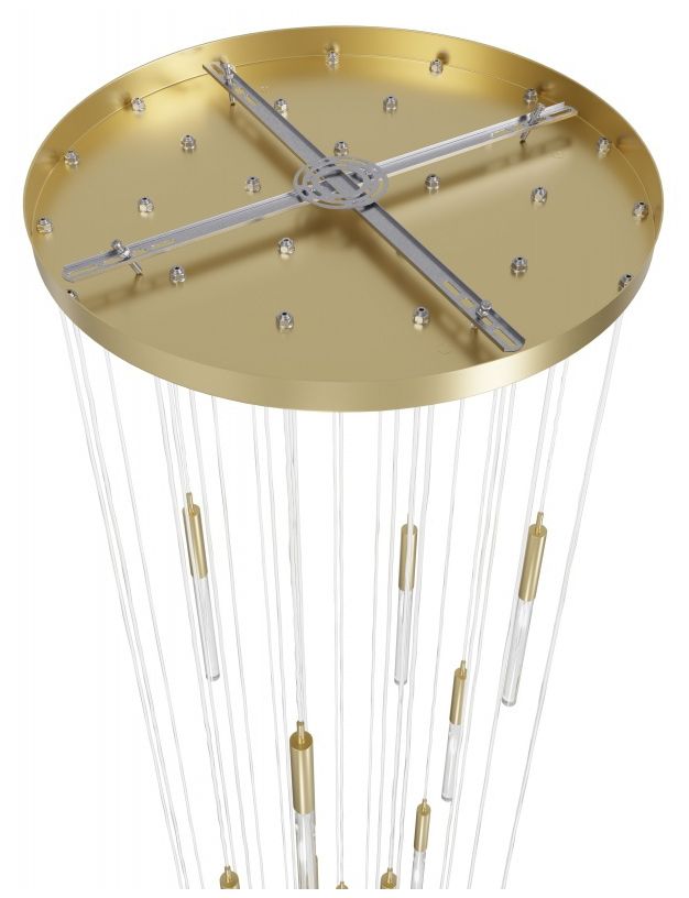 Image 3 Main Street 31-Light 30"W Pendant in Brushed Brass/Snow more views