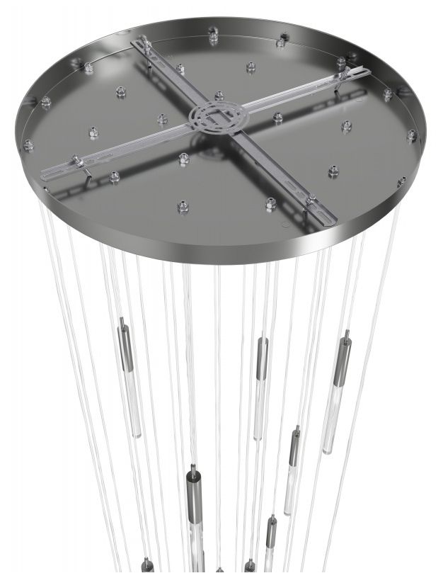 Image 3 Main Street 31-Lt 30"W Chandelier Polished Nickel/Snow Crystals more views