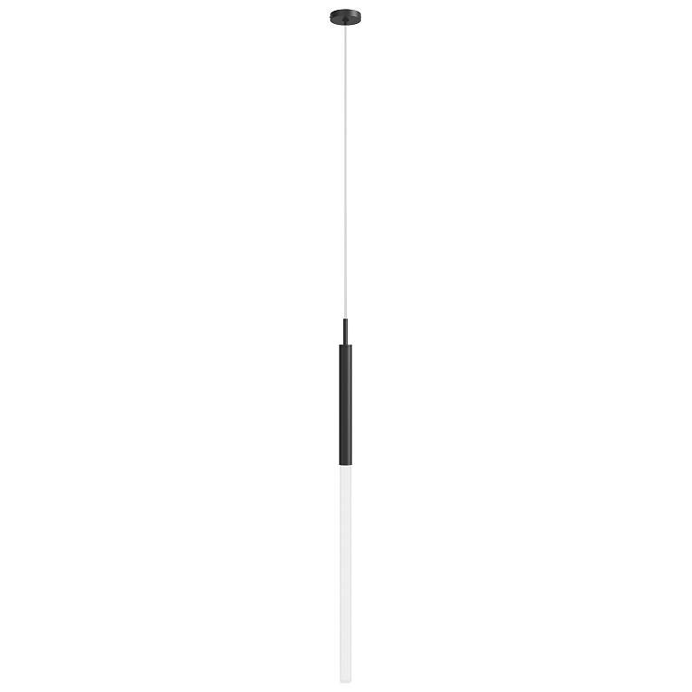 Image 1 Main Street 5" Wide Black and Frosted Glass LED Mini Pendant