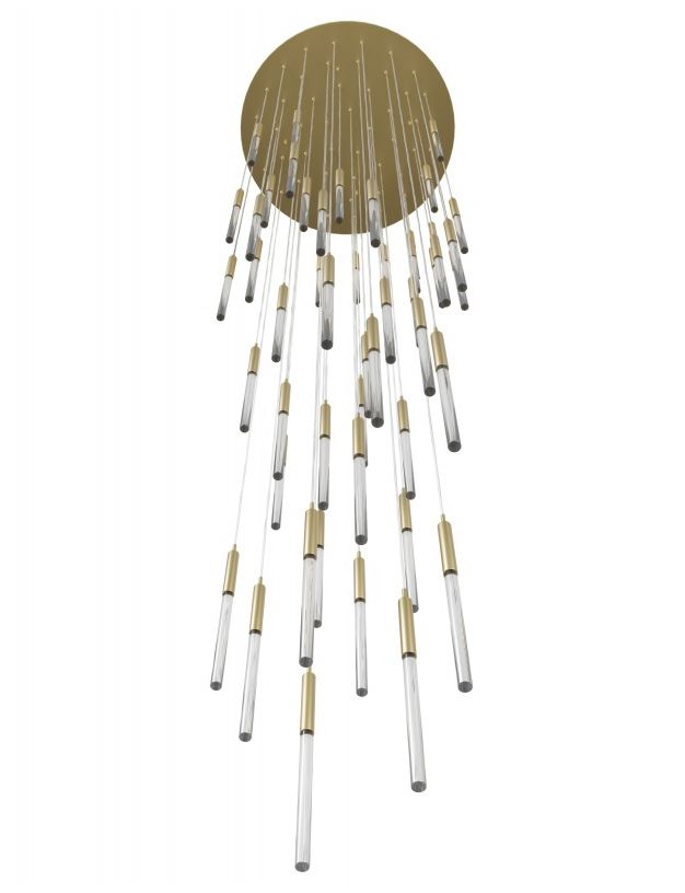 Image 2 Main Street 51-Light 37"W LED Chandelier Brushed Brass/Snow Glass more views