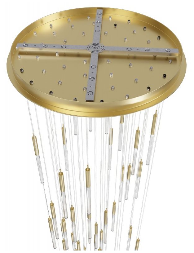 Image 3 Main Street 51-Light 37"W LED Chandelier Brushed Brass/Snow Glass more views