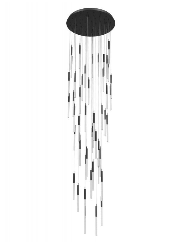Image 2 Main Street 51-Light 37"W LED Chandelier in Black/Boa Crystals more views