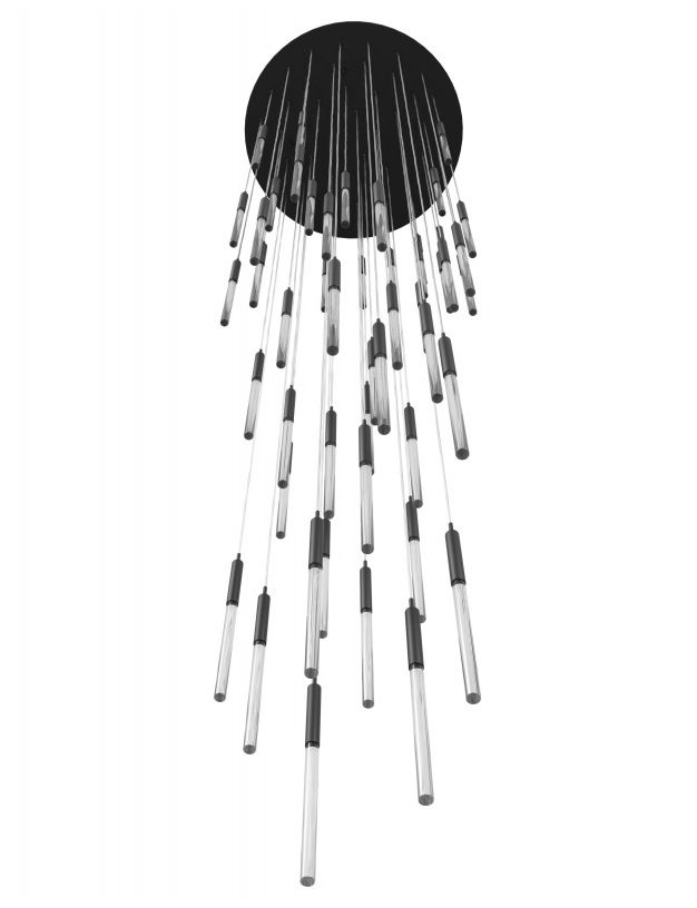 Thumbnail2 of Main Street 51-Light 37"W LED Chandelier in Black/Snow more views