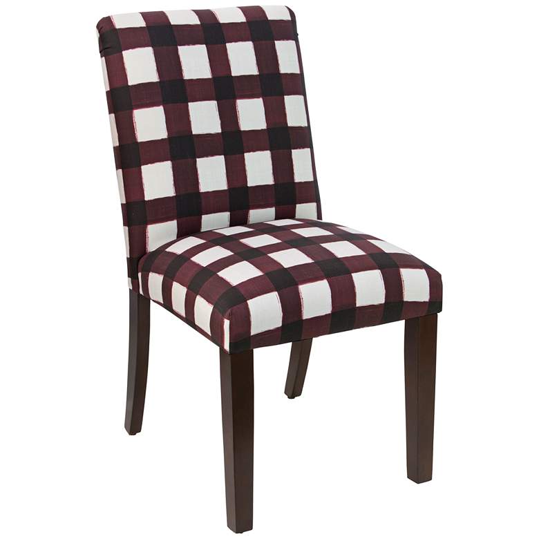 Image 1 Main Street Buffalo Square Holiday Red Fabric Dining Chair