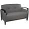 Main Street Woven Charcoal Button-Tufted Loveseat