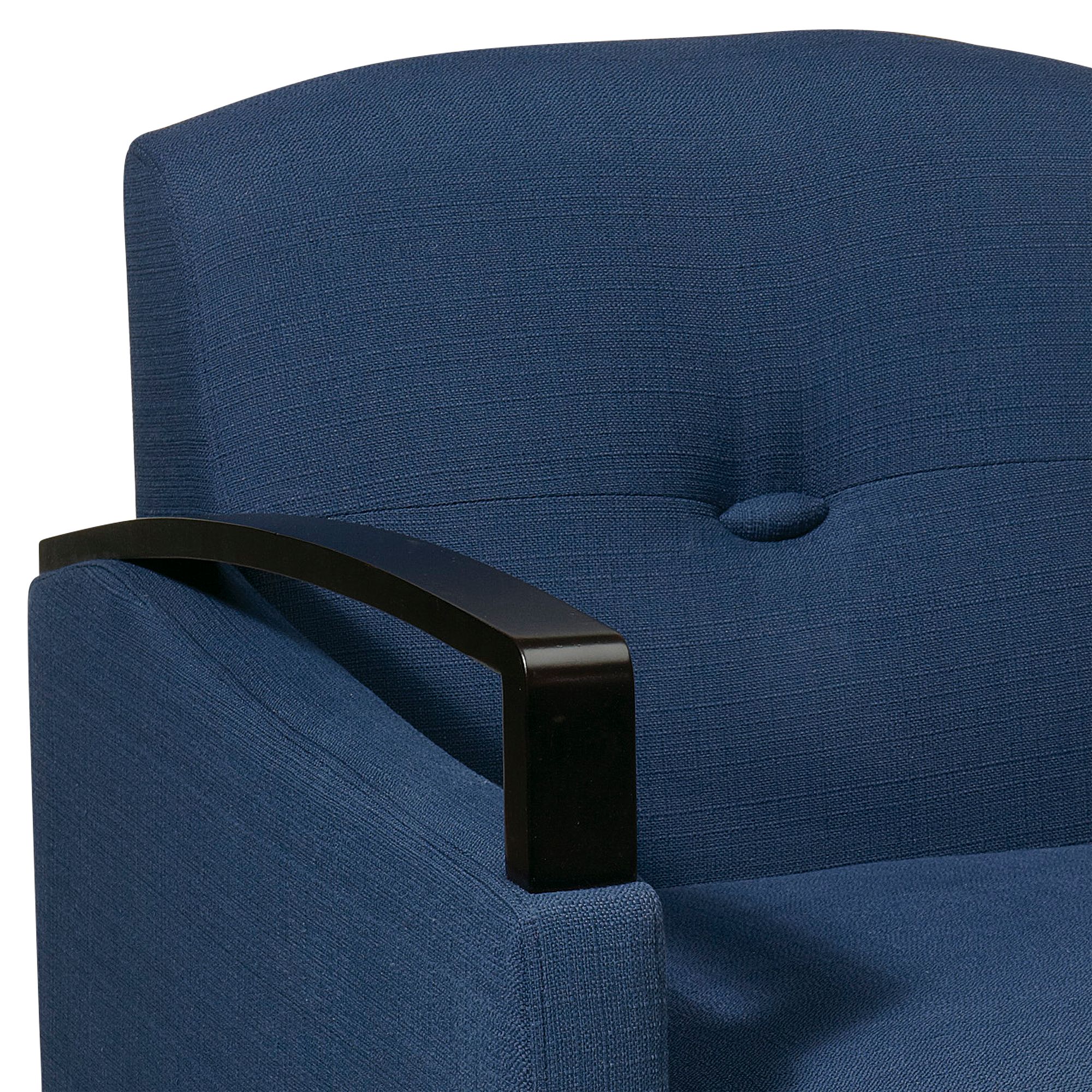 Image 3 Main Street Woven Indigo Blue Button-Tufted Armchair more views